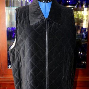 EL-LA Black Velveteen Quilted Vest- XL